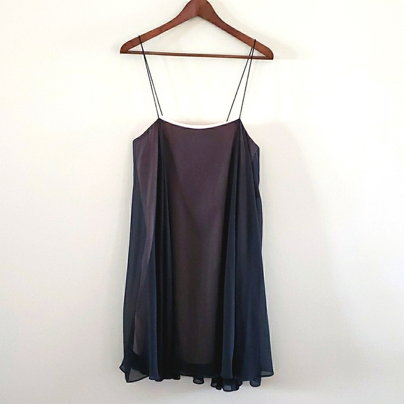 RW&CO Black Flowy Chiffon Dress NWT Spaghetti Strap Blush Lining 8 - Picture 1 of 3